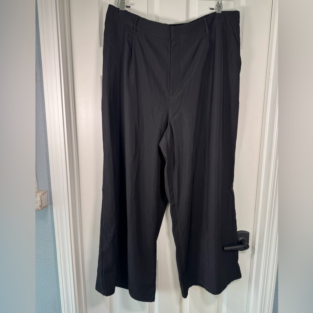NWT Cider Wide Leg Black Dress Pants Trousers Womens Plus Size 3XL